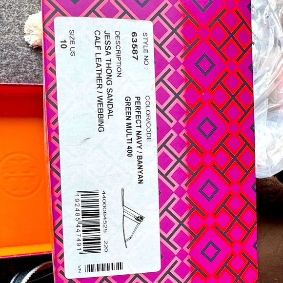 Tory Burch Navy and Gold Sandals - Picture 2 of 4